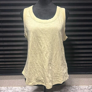 Madewell Women’s Whisper Cotton Scoopneck‎ Tank Top Light Tan Size Large NWT